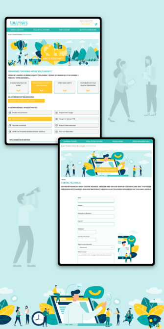 Design (UX & UI) des pages d'aide et d'assitance pour Touloisirs